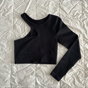 Ribbed one shoulder crop top